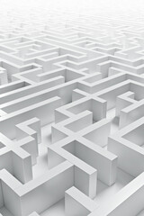 3d render of grey labirynth maze