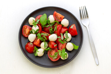 Italian food Bocconcini, Tomato and Basil Salald