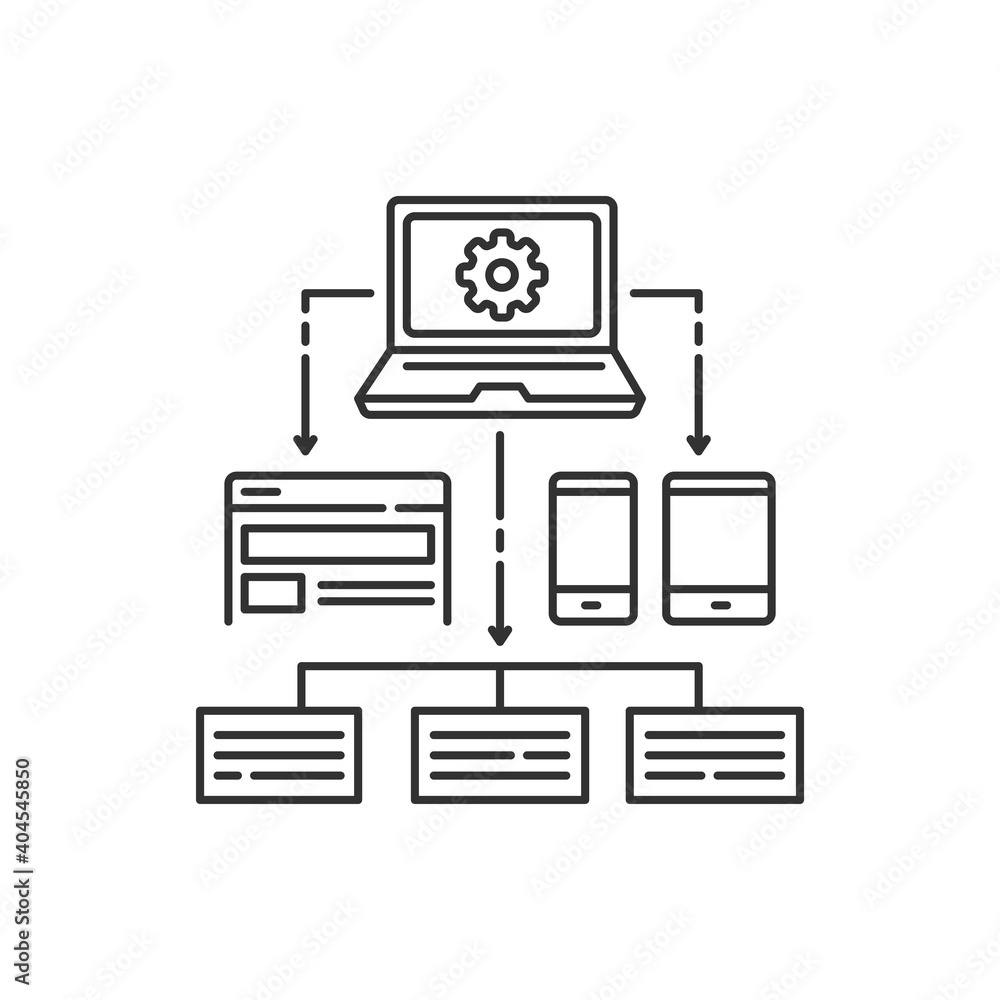 Poster web platform black line icon. crowdfunding. sign for web page, app. ui ux gui design element. editab