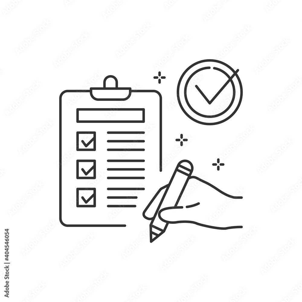 Poster sign a contract black line icon. crowdfunding. sign for web page, app. ui ux gui design element. edi
