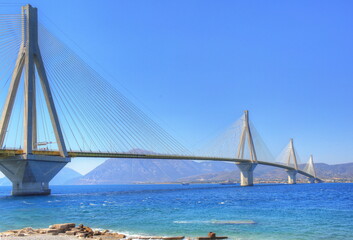 Greece, Peloponese, Rio Antirio bridge