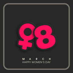 Illustration of International women's day,eighth of march.