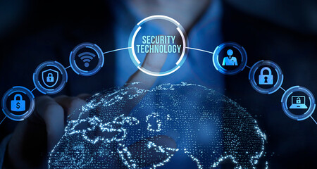 Internet, business, Technology and network concept. Cyber security data protection business...