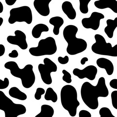 Cow pattern black and white animal print vector illustration