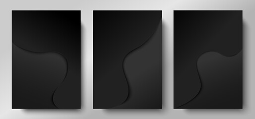 Creative posters set. Minimalistic trendy backgrounds for branding, banner, cover, card.