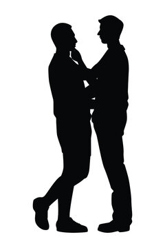 Gay lovers couple silhouette vector, Homosexual , valentines day concept.