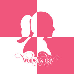 Illustration of International women's day,eighth of march.