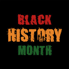 Black History Month. Lettering layout design, arms. Eps 10. - obrazy, fototapety, plakaty