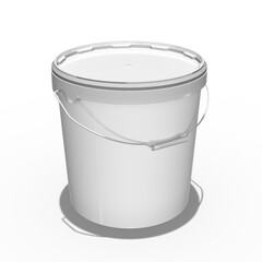 Farbeimer weiß, freigestellt