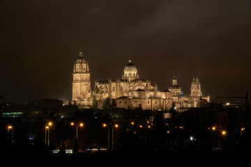 Fototapeta na wymiar Cathedral of the city of Salamanca, Castilla y León, Spain, photograph taken in winter 2020 (December-January)