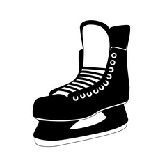 Ice skates isolated on a white background. The silhouette of the skates. Vector illustration.