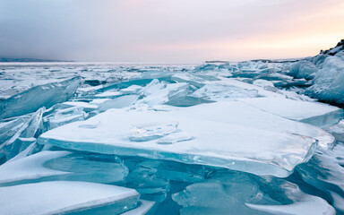Ice of Baikal Lake