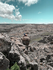 person on the rocks