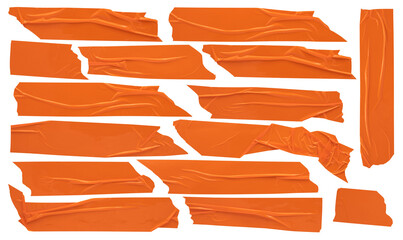 Orange construction scotch, shiny sticky strips of stationery tape, self-adhesive tape set of...
