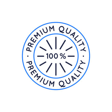 Premium quality badge, label, stamp, icon. Premium quality circle label for web design, social media. Vector illustration