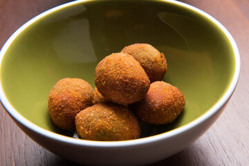 artisanal olives all'ascolana called Olive all'ascolana or olive ascolane are a typical dish from the Marche region, from the city of Ascoli Piceno in Italy.