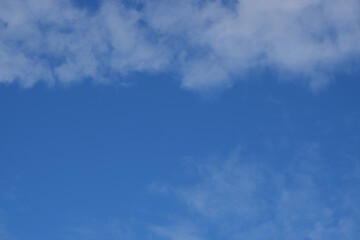 Beautiful, deep blue sky with clouds nature background