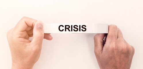 Business crisis. Inscription about financial problem and economical decline