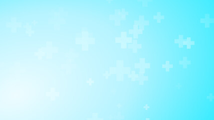 Medical health blue cross pattern background. Abstract healthcare technology and science concept.