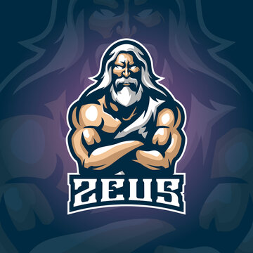 Zeus mascot logo design vector with concept style for badge, emblem and tshirt printing.