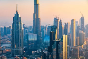 Printed roller blinds Burj Khalifa Dubai downtown skyline view at sunset
