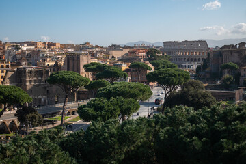 Fototapeta na wymiar Coliseo romano, Roma, Italia.
