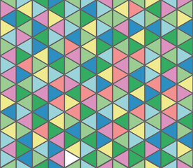 Obraz premium Colorful modern triangle seamless pattern, art honey texture. Colorful triangle pattern. Soft-framed modern design concept. Triangular colored inside and more.