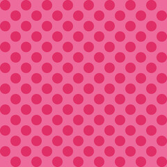 This is a seamless pattern of polka dots on a pink background.