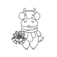 new year's bull symbol of the year coloring book