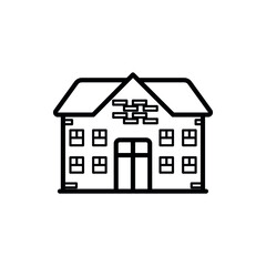 Fototapeta premium Vector illustration of buildings including store, hotel, hospital, school, police station, church, movie theater, house, and fire station.