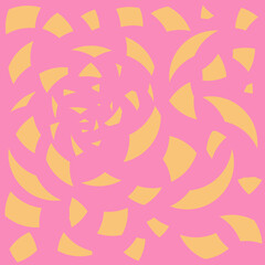 Pattern. Geometric parts on pink background.
