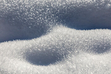 surface snow blanket, ice crystals