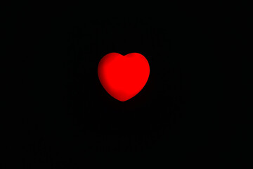 Close-up Red heart on white background, Love, care, and Valentine Day concept.