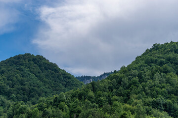 clouds in the mountains