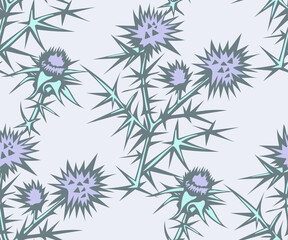 Hand drawn thistle. Hand drawn ink illustration. Modern ornamental decorative background. Vector pattern. Print for textile, cloth, wallpaper, scrapbooking