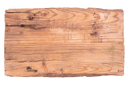 Old Wood plank, isolated on white background.