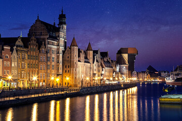 Fototapeta na wymiar Amazing evening Gdansk, Poland in Europe