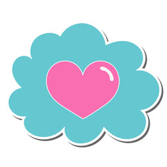 heart shape hand drawn doodle stickers design vector illustration