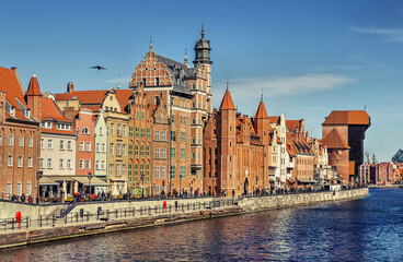Naklejka na ściany i meble The historic old town of Gdansk, one of the most visited places in Poland