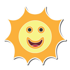 sun hand drawn doodle stickers design vector illustration
