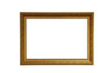 Ornate picture frame on white clipping background with white background inside