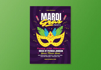 Mardi Grass Party Flyer Layout