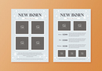 New Born Photography Pricing Flyer Layout