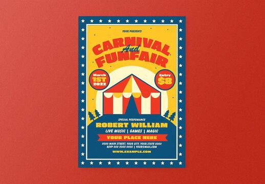Carnival and Funfair Party Flyer Layout