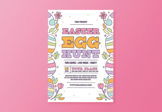 Doodle Easter Egg Hunt Flyer Layout
