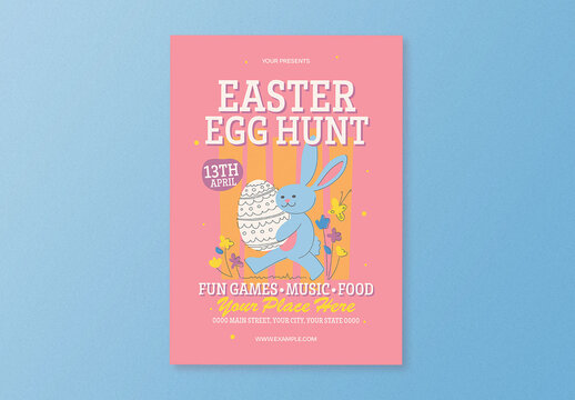 Midcentury Easter Egg Hunt Flyer Layout