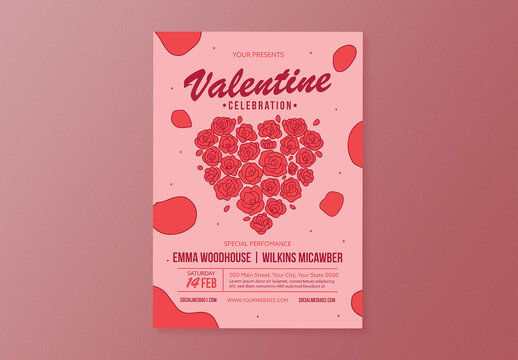 Valentine Celebration Flyer Layout