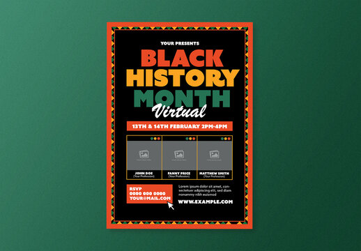 Virtual Black History Month Flyer Layout