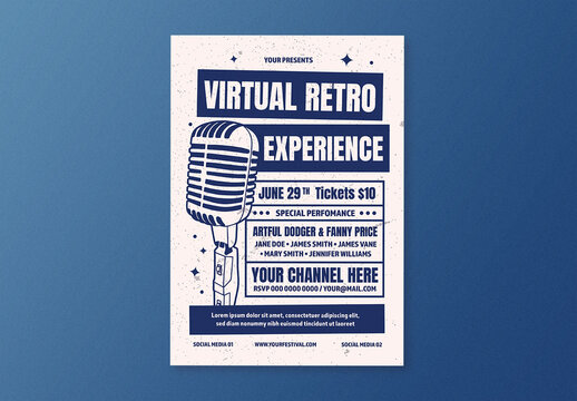 Virtual Retro Experience Flyer Layout