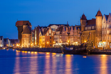 Obraz premium Evening Gdansk, Poland in Europe